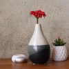 Black White Glazed Ceramic Vase