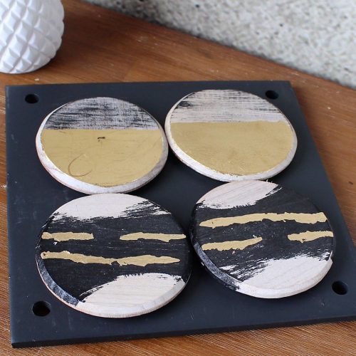 Black and Gold Tribal Coasters