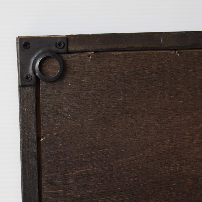 Metal Windmill Framed Timber Wall Art