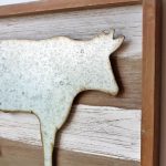 Rustic Metal Cow Wooden Wall Art 40cm (4)