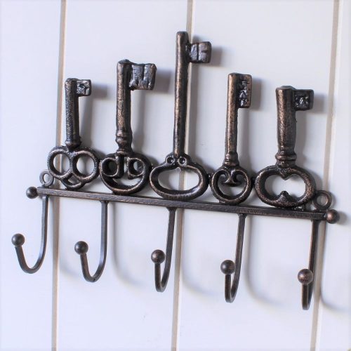 5 Hooks Ornamental Vintage Iron Keys Holder