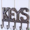 5 Hooks Rustic Iron Metal Key Rack Holder