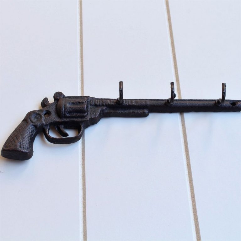 3 Hooks Rustic Cast Iron Gun Key Rack Holder Dalisay