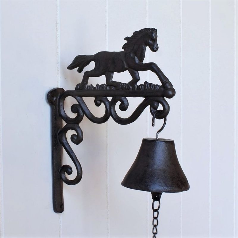 Rustic Metal Hanging Scroll Horse Door Bell Dalisay