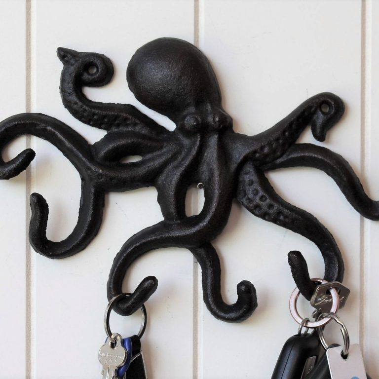 Cast Iron Octopus Key Holder With 6 Hooks Dalisay