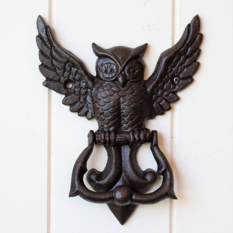Rustic Cast Iron Metal Owl Door Knocker 18 Cm Dalisay