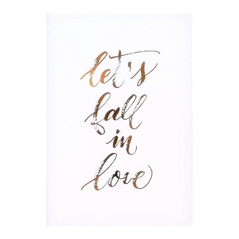 Lets Fall In Love Gold Foil Art Print