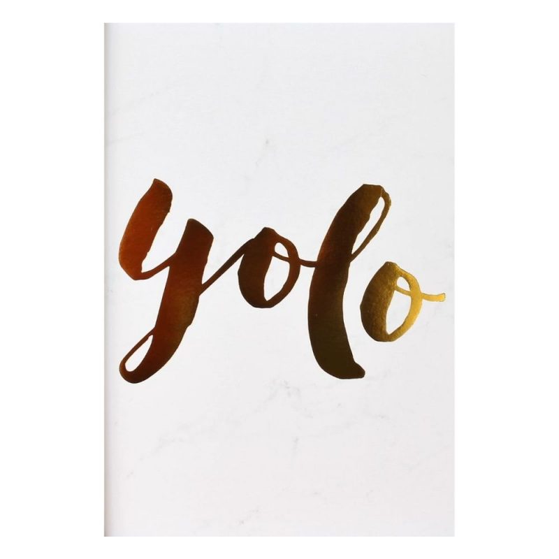 YOLO Gold Foil Marble Art Print