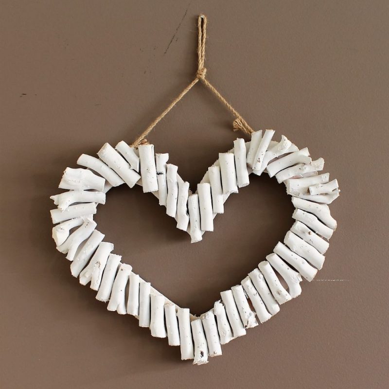 Coastal White Driftwood Hanging Heart Wall Art Dalisay - Driftwood Heart Wall Art Coastal White Driftwood Hanging Heart Wall Art Dalisay - Driftwood Heart Wall Art