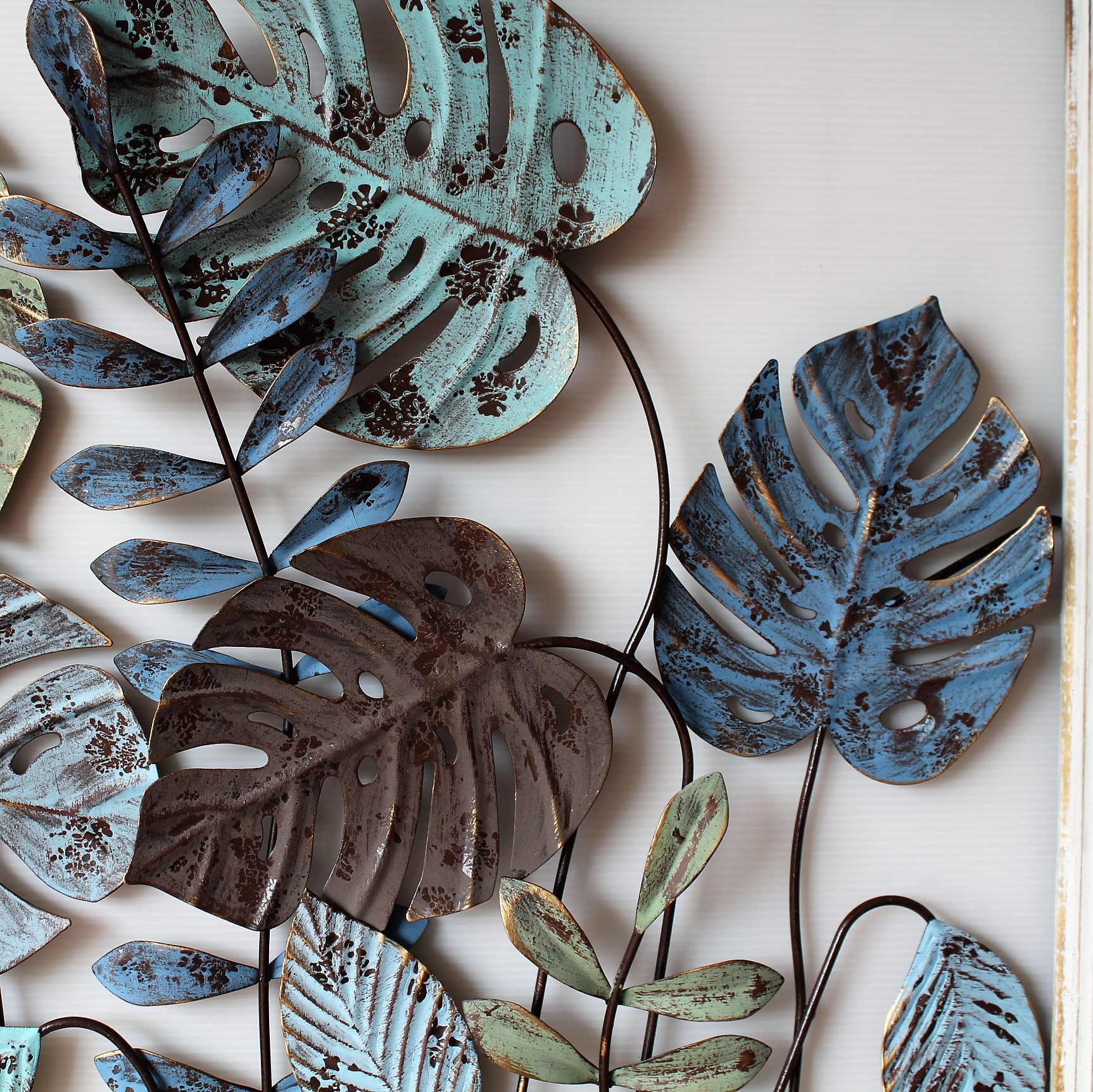 Set Of 2 Hamptons Monstera Leaves Metal Wall Art Dalisay