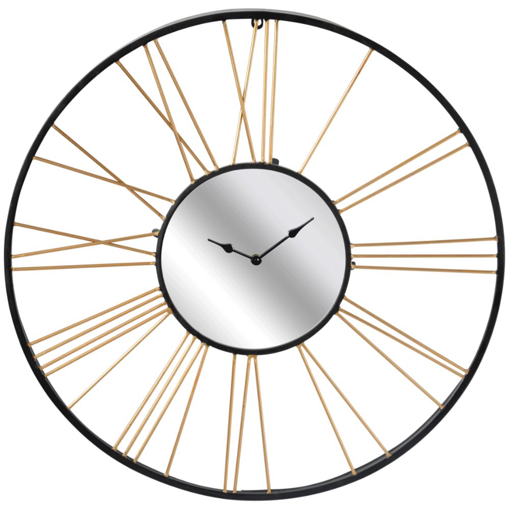 Extra Large Xl Black And Gold Mirror, Large Gold Mirrored Wall Clock