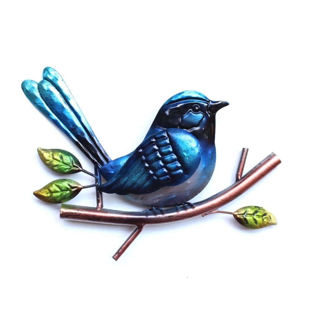 Australian Fairy Blue Wren Bird Metal Wall Art 21 Cm Dalisay