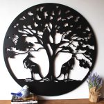 Australian Kangaroos Under Tree Of Life Metal Wall Art