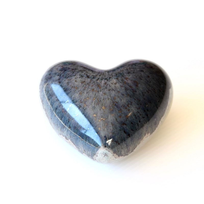 Glossy Blue Aventurine Heart Decorative Ornament