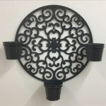 3 In 1 Black French Country Scroll Metal Pot Planter
