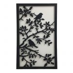 Black Birds On Tree Large Laser Cut Metal Wall Art