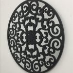 Black Tin French Country Scroll Mirror Metal Wall Art