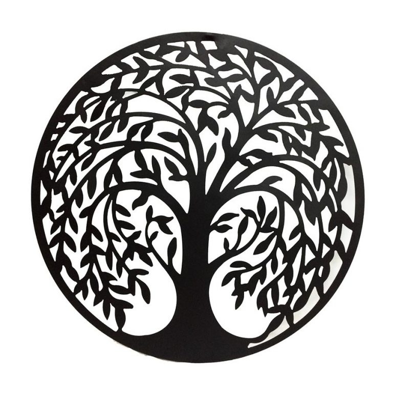 Large Black Laser Cut Tree Of Life Metal Wall Art 98 Cm