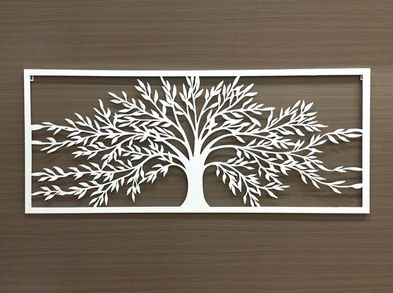 Large White Framed Tree Of Life Metal Wall Art 123cm - Dalisay