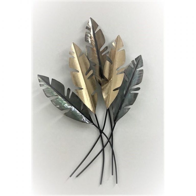 Tropical Shiny Bridgette Leaves Metal Wall Art