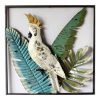 Vibrant Tropical Cockatoo Framed Metal Wall Art