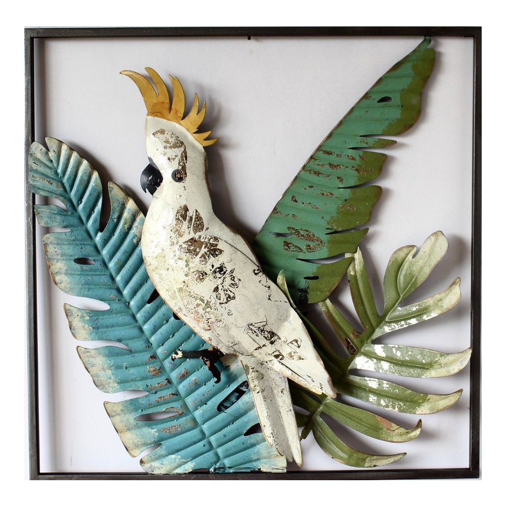 Vibrant Tropical Cockatoo Framed Metal Wall Art 50 cm eBay