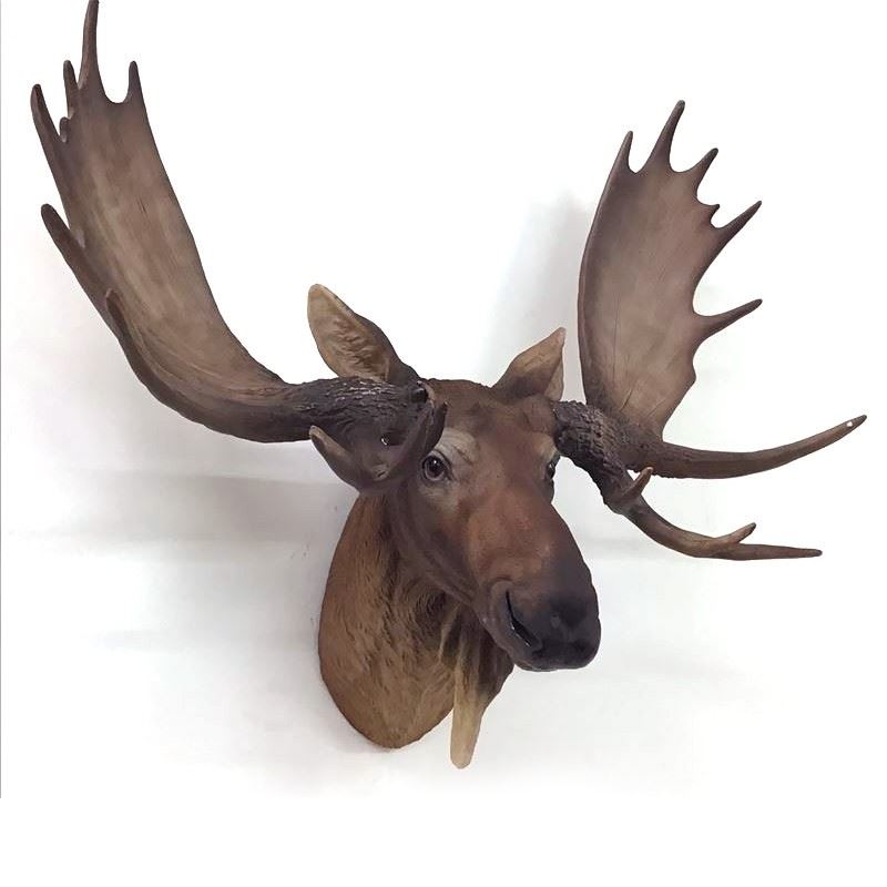 Wall Hanging Moose Deer Stag Head Resin Statue Figurine Hanging ...