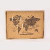 World Map Photo Hanging Cork Peg Board