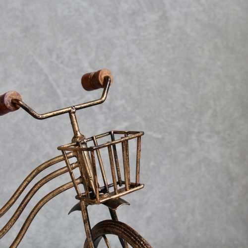 Antique Gold Vintage Bike Bicycle Ornament With Basket