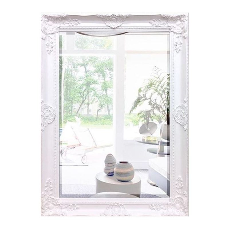 White French Country Ornate Rectangle Wall Hanging Mirror 60 X 90 Cm