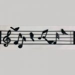 Large Musical Birds On String Hanging Metal Wall Art