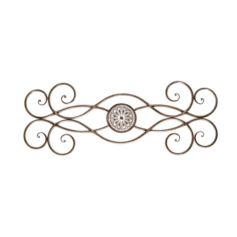 Distressed White Flower Metal Wall Art