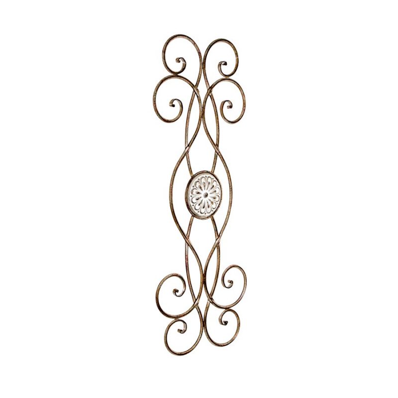 Distressed White Flower Metal Wall Art