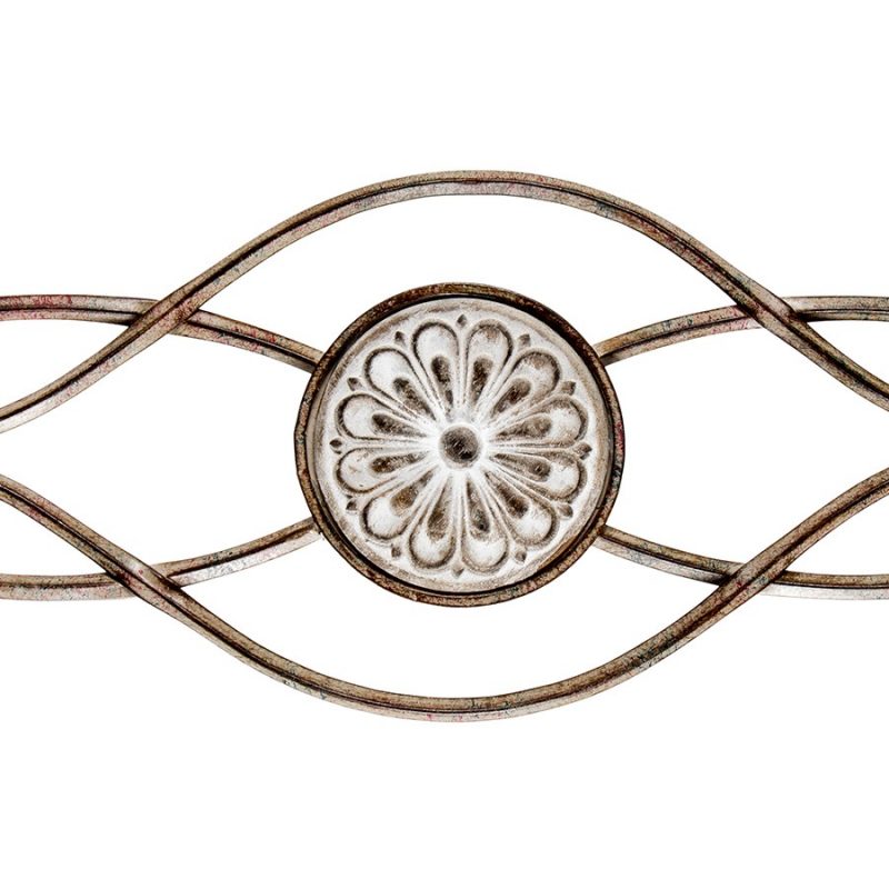 Distressed White Flower Metal Wall Art