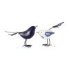 Large Blue and White Metal Bird Figurine