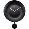 NeXtime Black Bowl Wall Clock with Pendulum