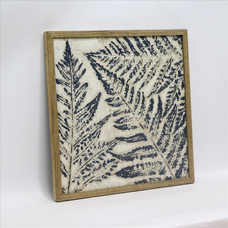 Blue Leaves Metal Wall Art