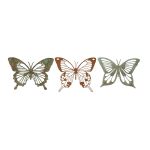 Hanging Metal Butterfly Distressed Outdoor Art - Set of 3