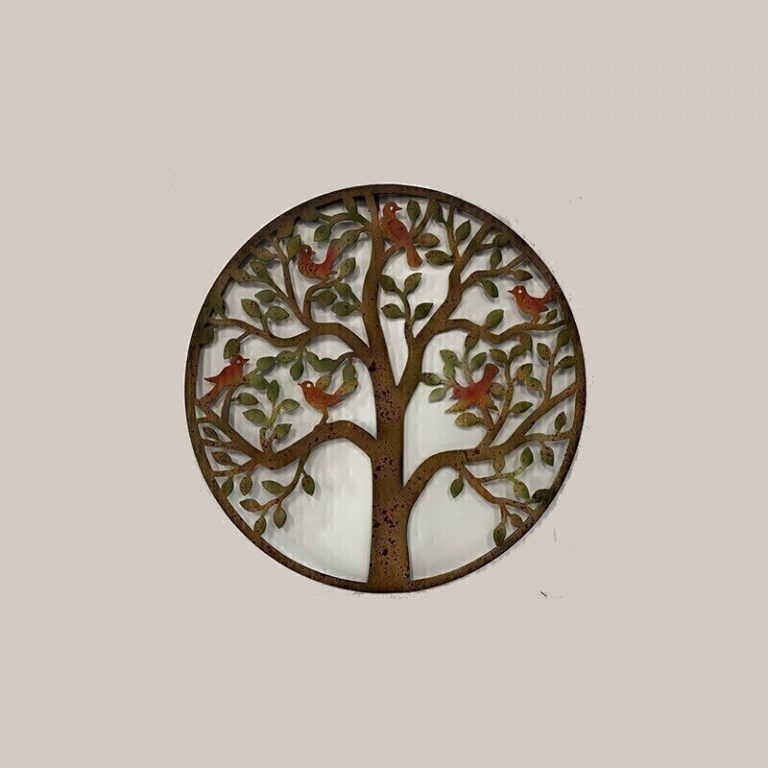 Tree of Life Decor Rustic Metal Birds Wall Art