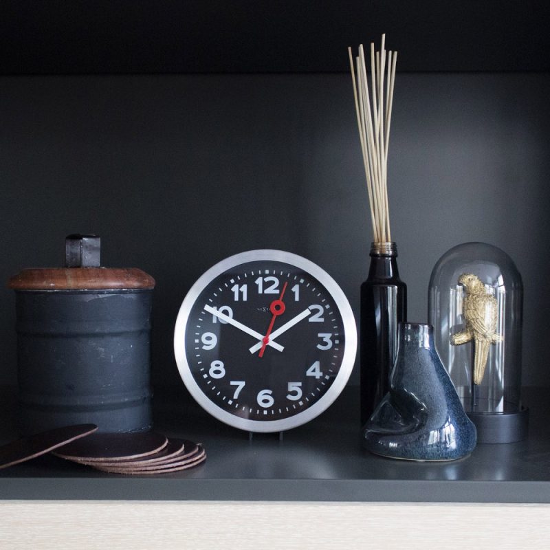 Black NeXtime Silent Table and Wall Clock