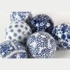 Hamptons Blue Porcelain Willow Decorative Balls - Set of 6