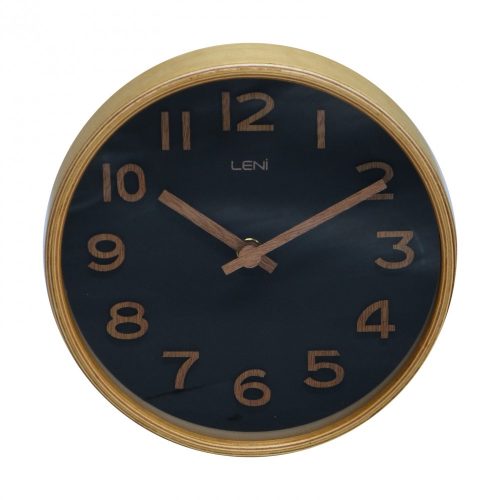 Leni Wooden Table and Wall Clock Black