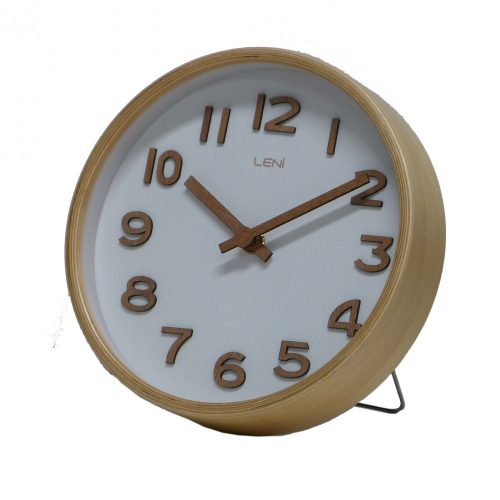 Leni Wooden Table and Wall Clock White