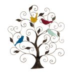 Birds Sitting On Tree Of Life Metal Wall Art