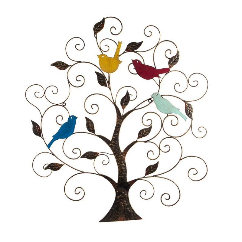 Birds Sitting On Tree Of Life Metal Wall Art Birds Sitting On Tree Of Life Metal Wall Art