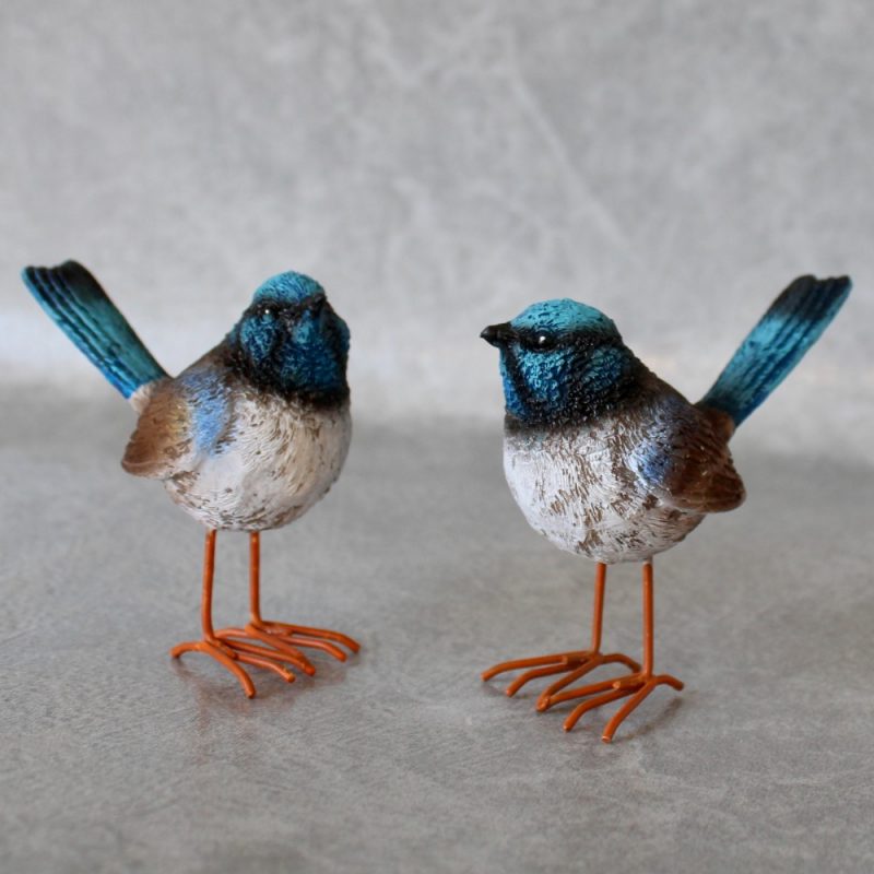 Blue Wren Bird Mini Figurines