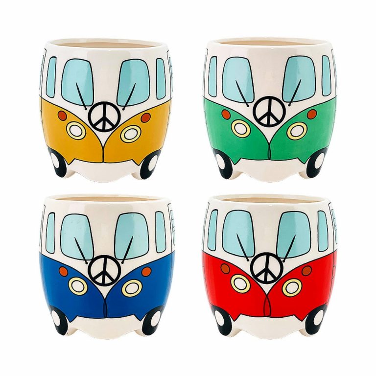 Colourful Bus Shape Ceramic Pot Planter, 14cm | Dalisay