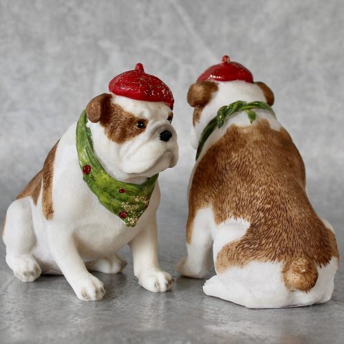 Frenchie Dog Statue With Bandana And Hat