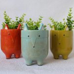 Quirky Fox Animal Ceramic Pot Planter, 16.5cm