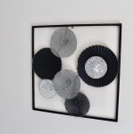 Black Abstract Circles Framed Metal Wall Art_2